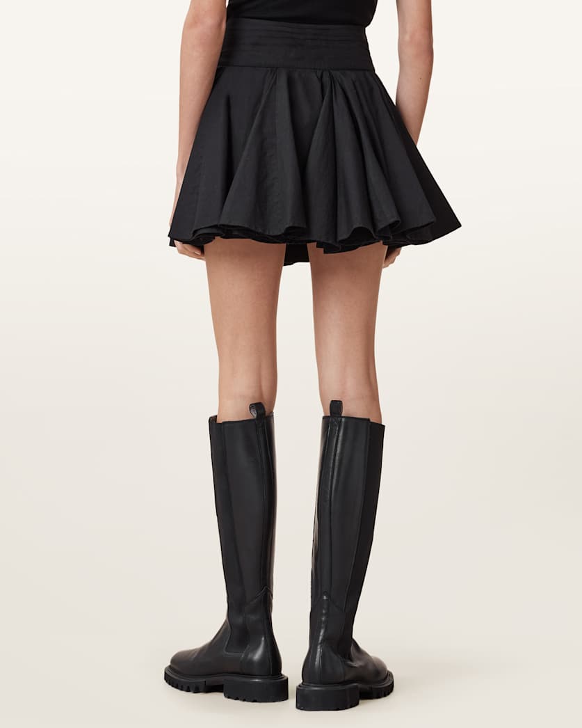 AllSaints Tulip Cotton Mini Skirt Women's Dark Slate Blue Women's