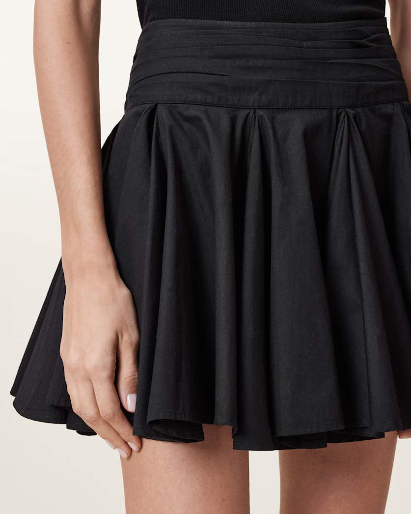 AllSaints Tulip Cotton Mini Skirt Women's Dark Slate Blue Women's