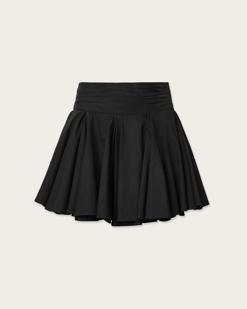 AllSaints Tulip Cotton Mini Skirt Women's Dark Slate Blue Women's