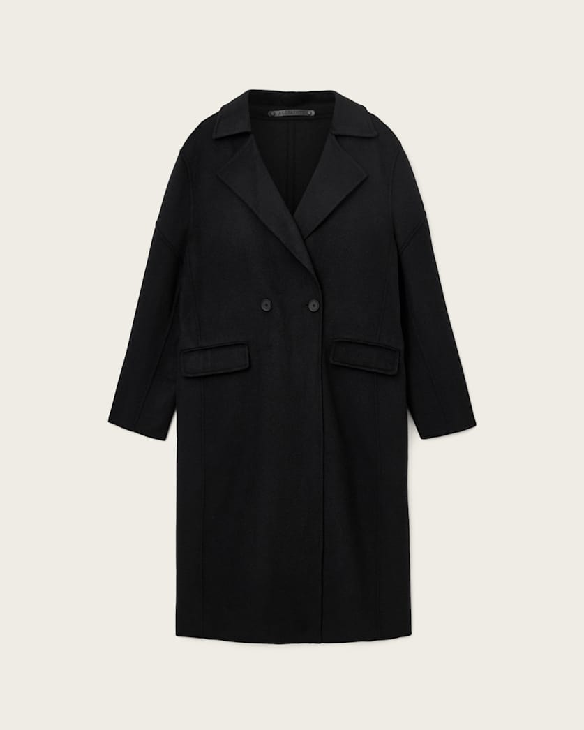 AllSaints Sellma Double Breasted Coat Women's Camel Brown Women's
