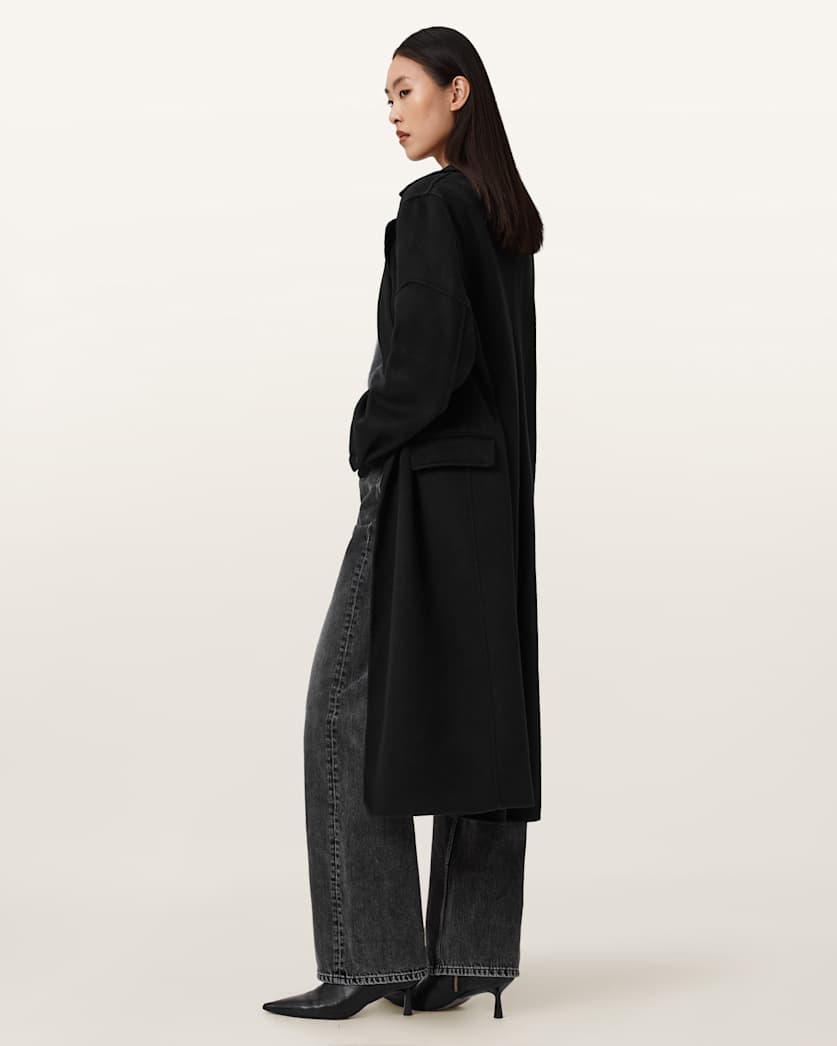 AllSaints Sellma Double Breasted Coat Women's Camel Brown Women's