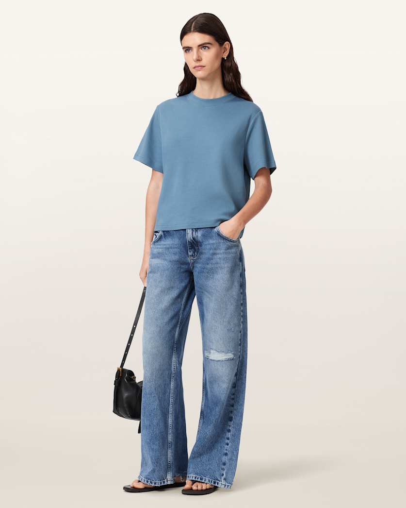 AllSaints Lisa Boxy Crew Neck T Shirt Women's White Women's