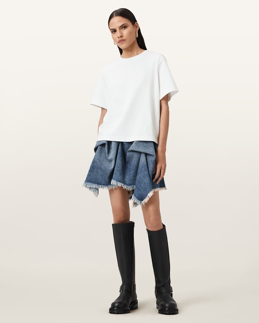 AllSaints Lisa Boxy Crew Neck T Shirt Women's White Women's