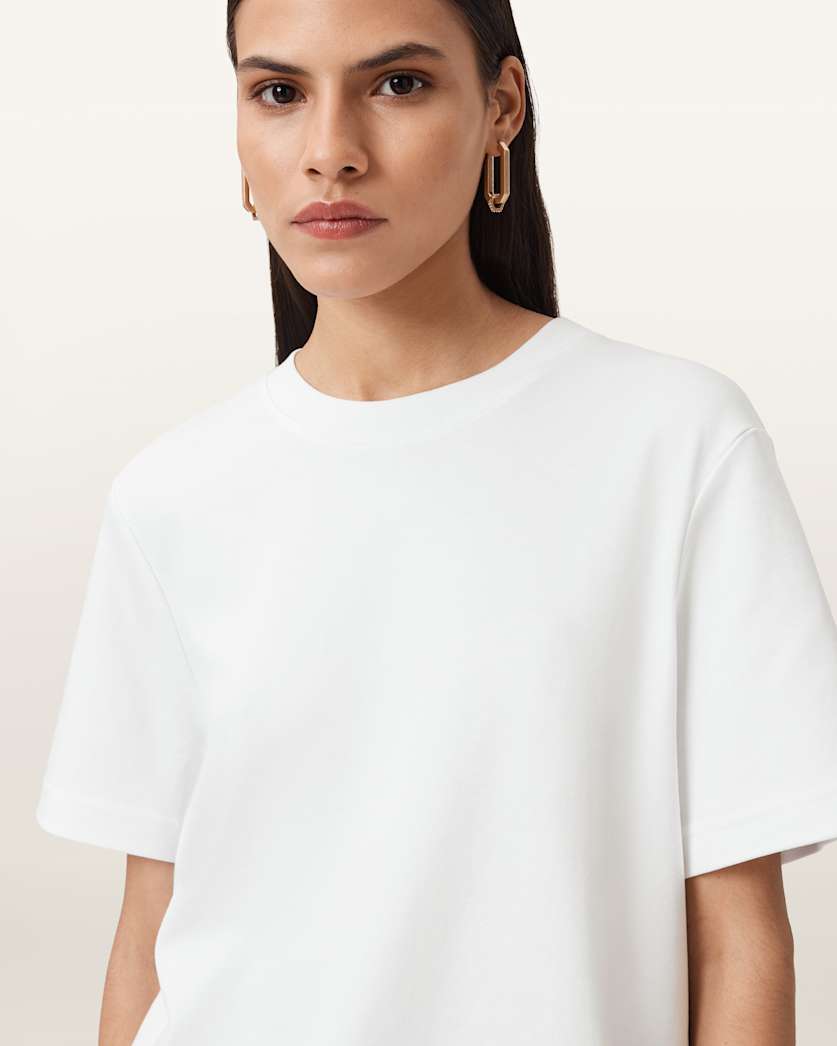AllSaints Lisa Boxy Crew Neck T Shirt Women's White Women's