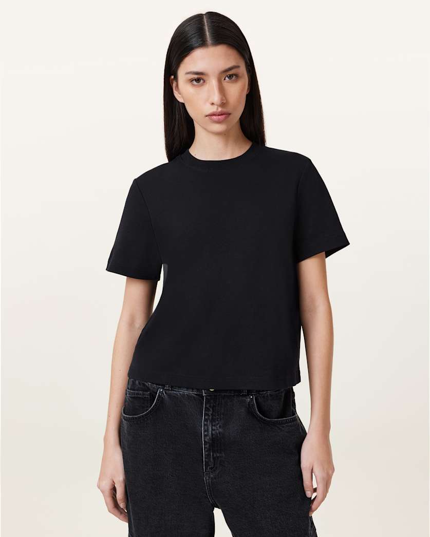 AllSaints Lisa Boxy Crew Neck T Shirt Women's White Women's