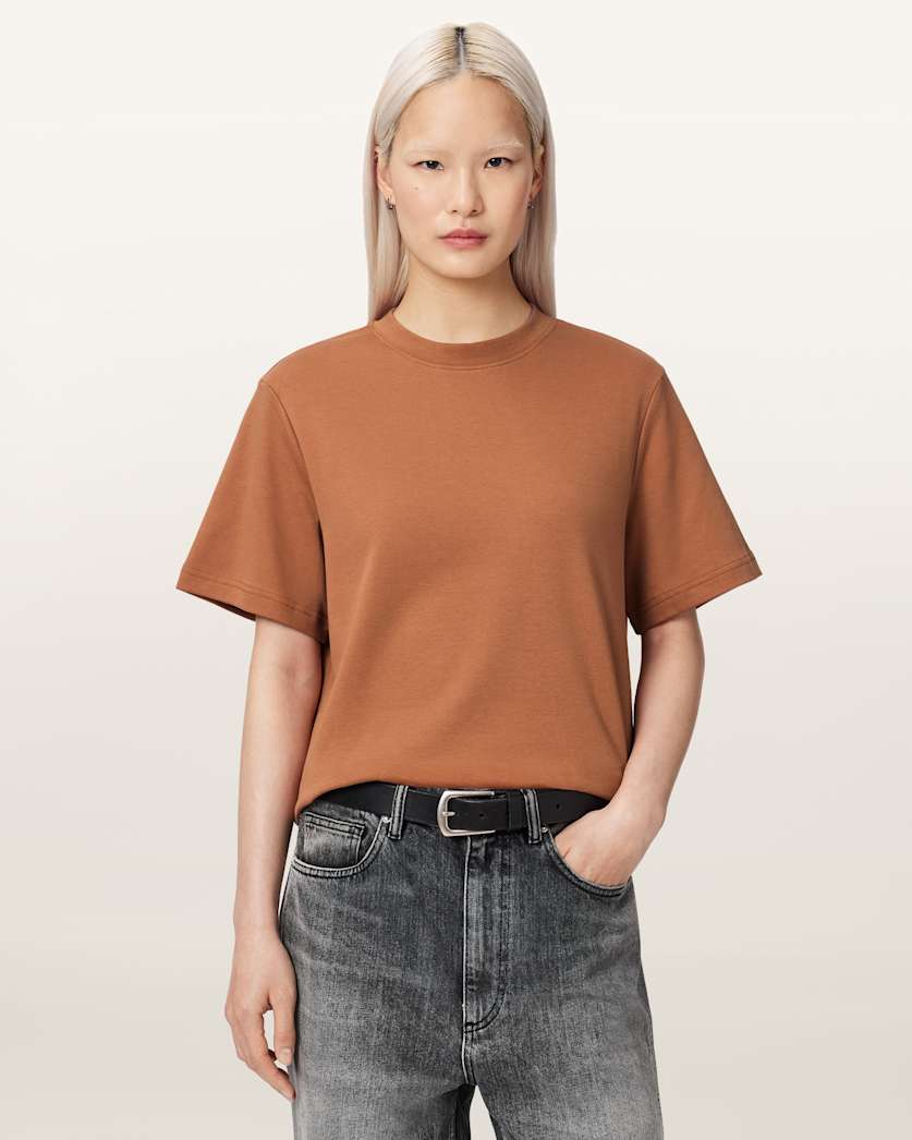 AllSaints Lisa Boxy Crew Neck T Shirt Women's White Women's