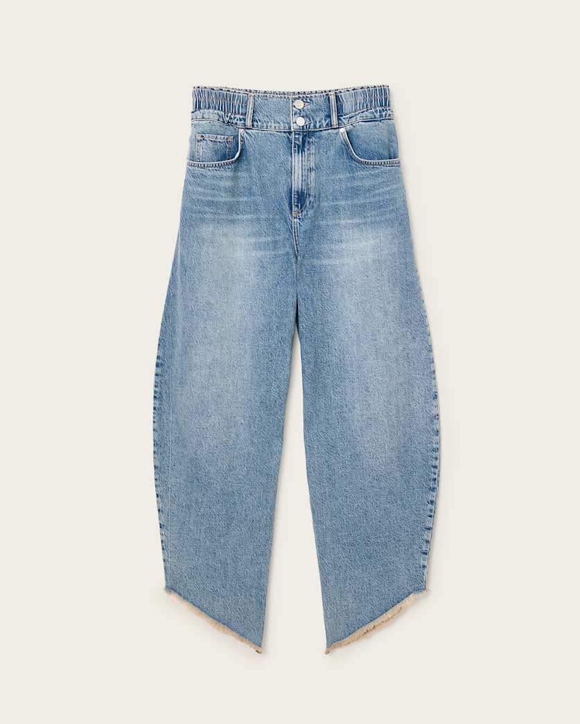 AllSaints Taylor Frayed Barrel Leg Jeans Women's Light Indigo Women's