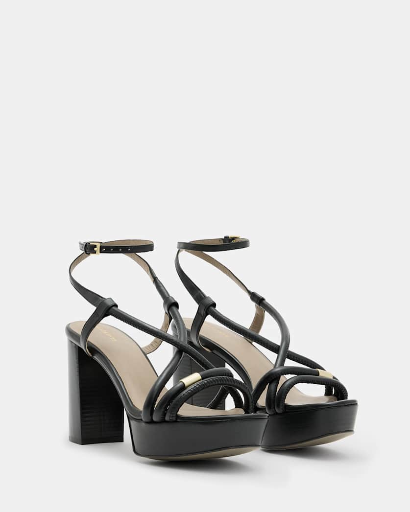 AllSaints Bella Leather Platform Heel Women's Black Women's