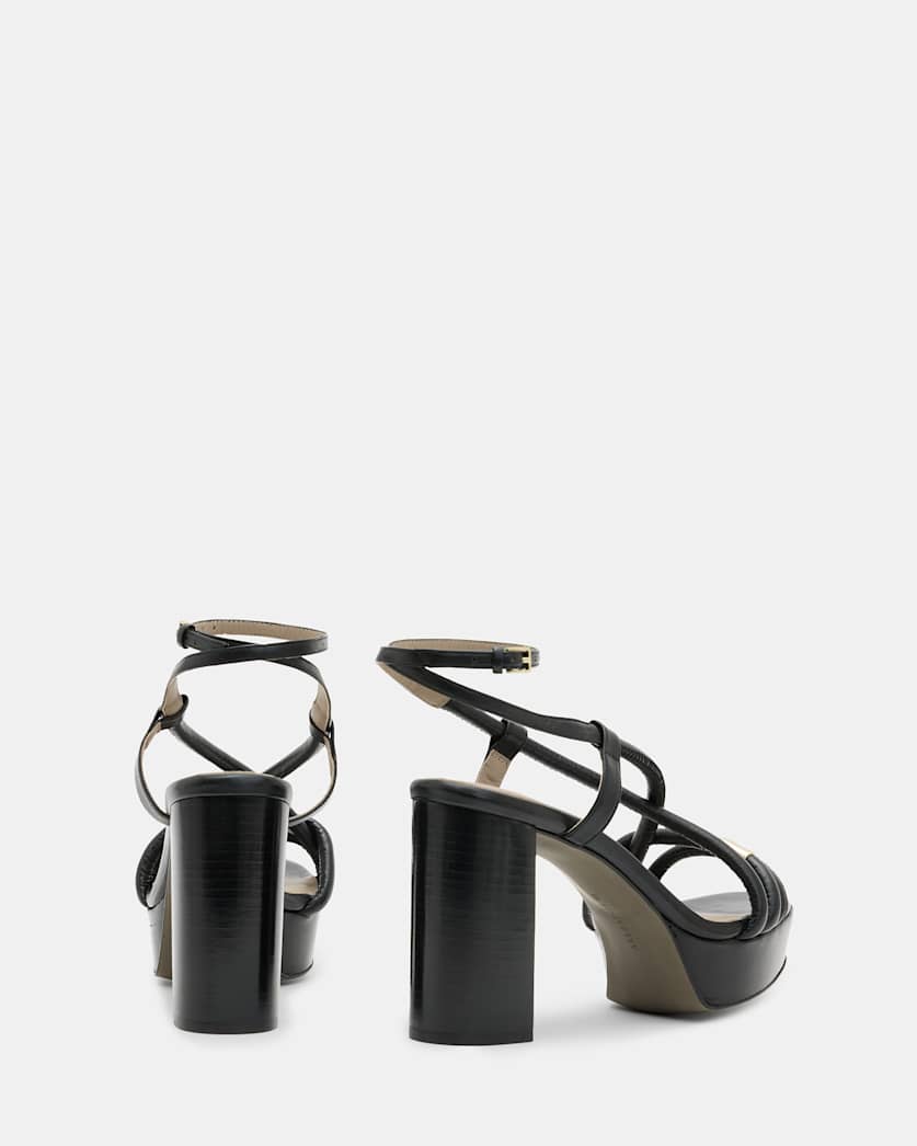 AllSaints Bella Leather Platform Heel Women's Black Women's
