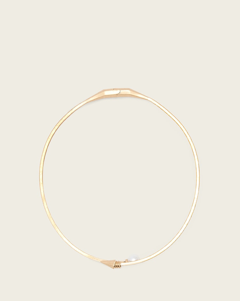 AllSaints Hazel Hinge Necklace Women's Warm Brass Women's