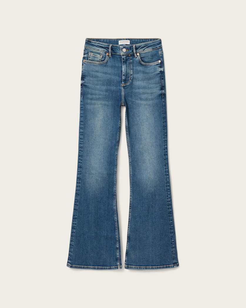AllSaints Maisie Flare Denim Jeans Women's Mid Indigo Women's