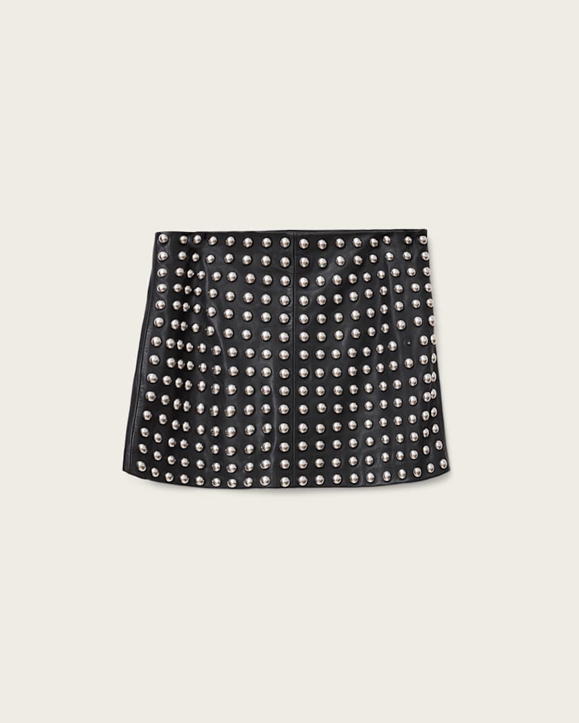 AllSaints Lea Studded Leather Mini Skirt Women's Black Women's