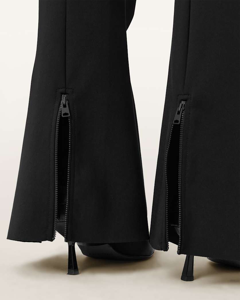 AllSaints Rebecca Zip Flared Pants Women's Black Women's