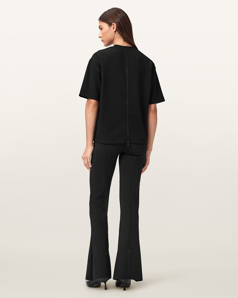 AllSaints Rebecca Zip Flared Pants Women's Black Women's