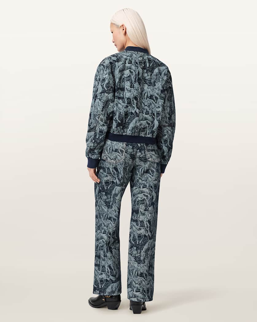 AllSaints Blake Horse Jacquard Denim Jeans Women's Printed Indigo Women's
