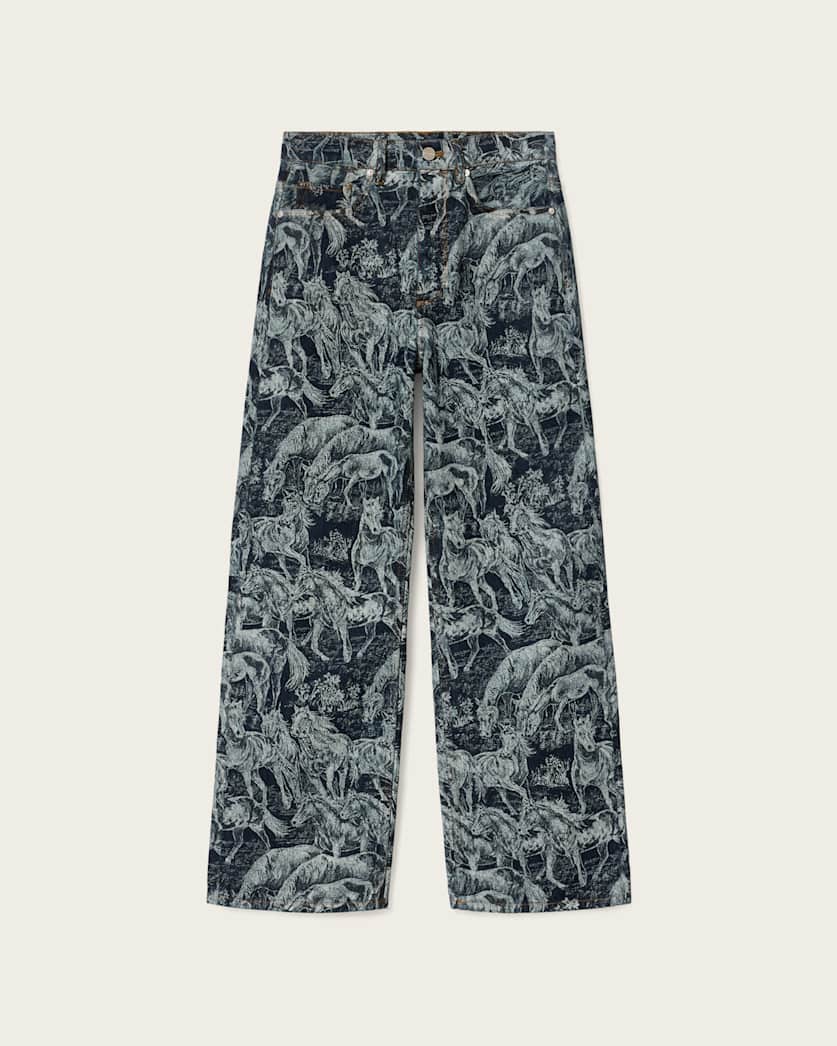 AllSaints Blake Horse Jacquard Denim Jeans Women's Printed Indigo Women's