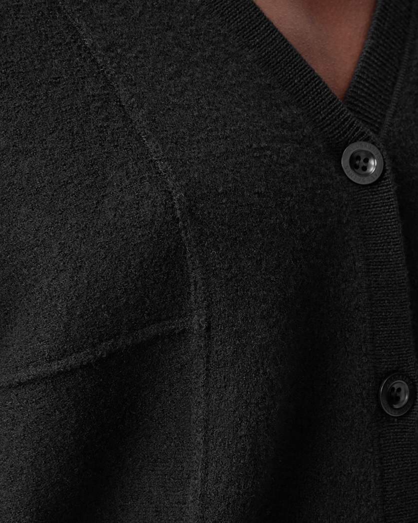 AllSaints Antonia V Neck Merino Wool Cardigan Women's Black Women's