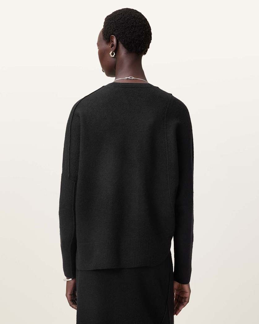 AllSaints Antonia V Neck Merino Wool Cardigan Women's Black Women's