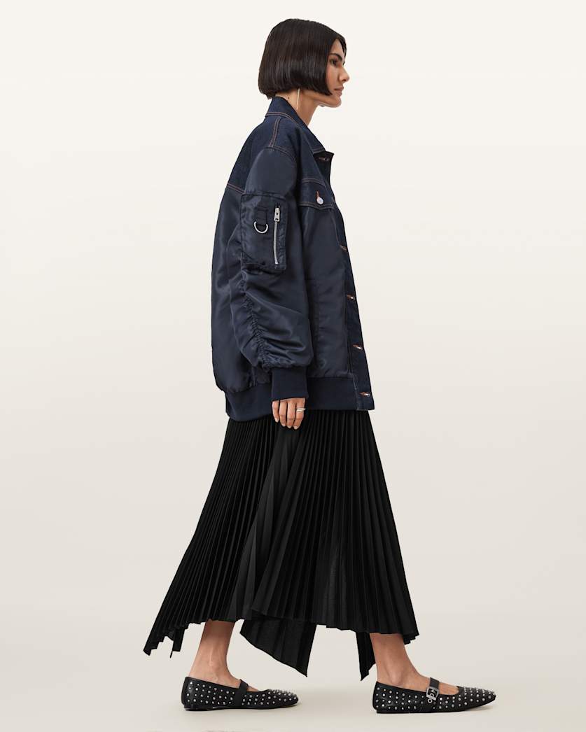 AllSaints Verity Relaxed Fit Bomber Jacket Women's Khaki Green Women's