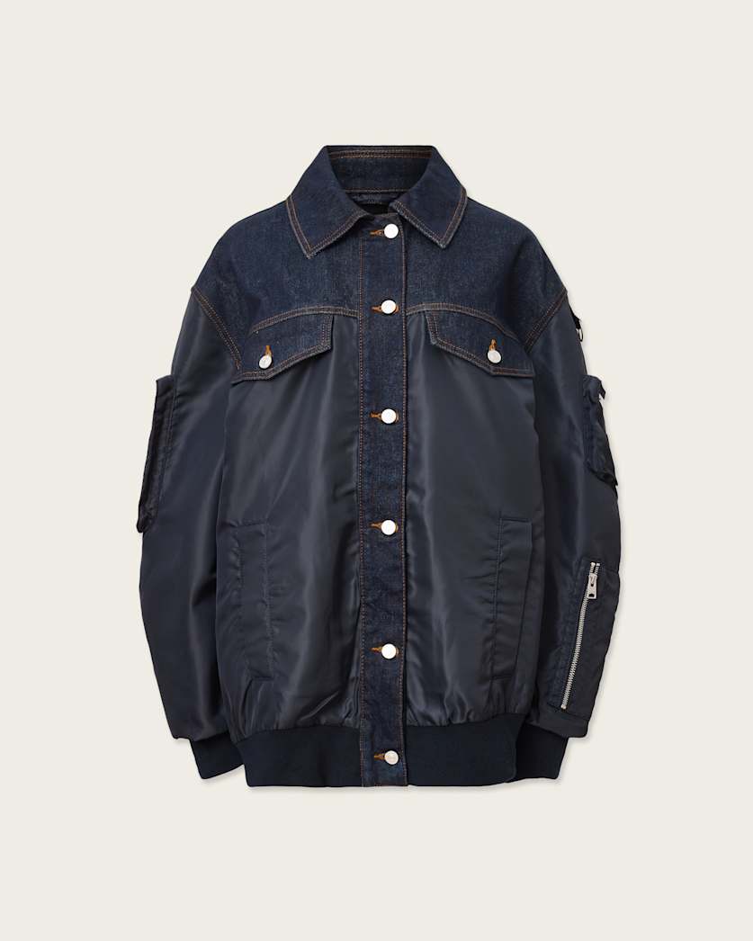 AllSaints Verity Relaxed Fit Bomber Jacket Women's Khaki Green Women's