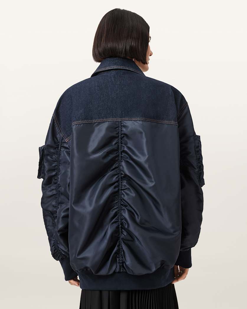 AllSaints Verity Relaxed Fit Bomber Jacket Women's Khaki Green Women's