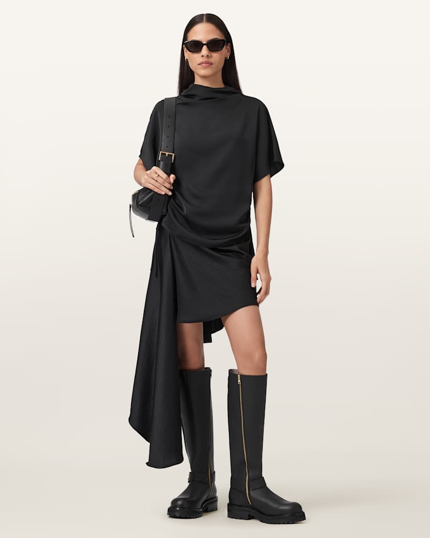 AllSaints Leslie Satin Short Sleeve Top Women's Pot Brown Women's