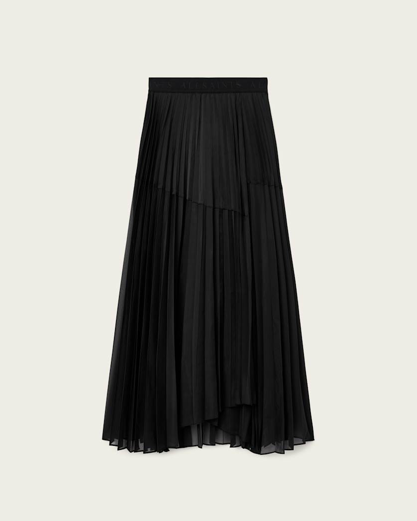 AllSaints Micaela Pleated Skirt Women's Black Women's