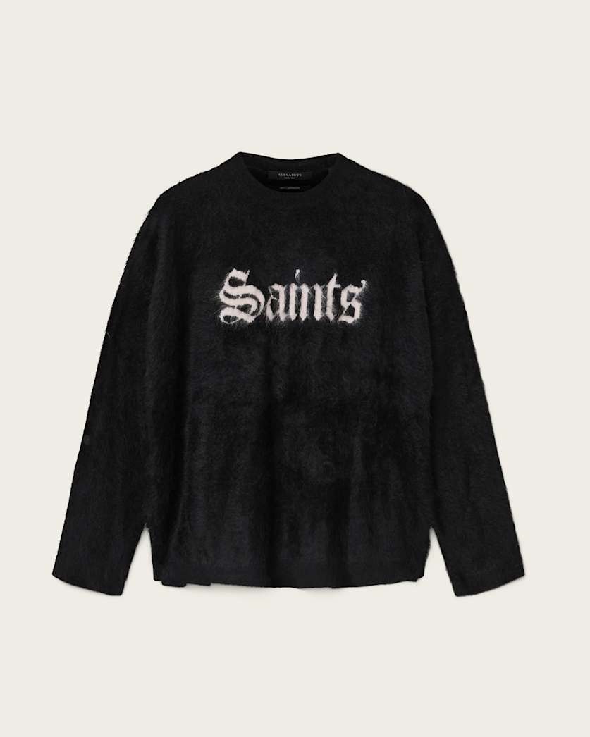 AllSaints Saints Cashmere Crew Neck Sweater Women's Black/Chalk White Women's