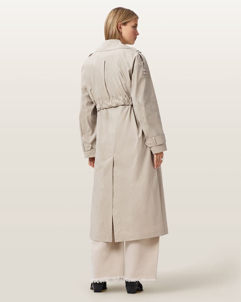 AllSaints Linnie Lib Relaxed Trench Coat Women's Clay Grey Women's