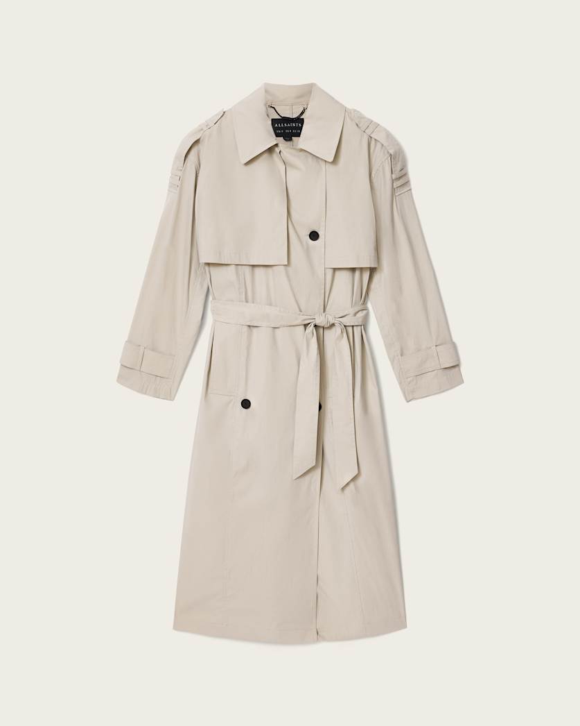 AllSaints Linnie Lib Relaxed Trench Coat Women's Clay Grey Women's