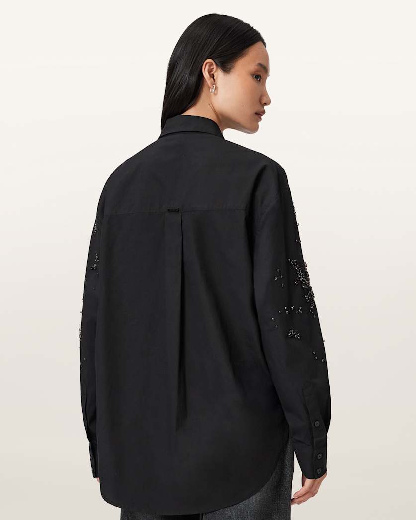 AllSaints Gemi Embellished Shirt Women's Black Women's