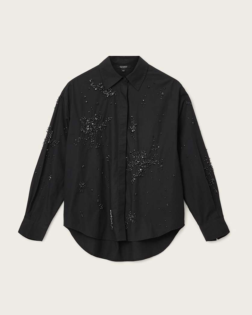 AllSaints Gemi Embellished Shirt Women's Black Women's