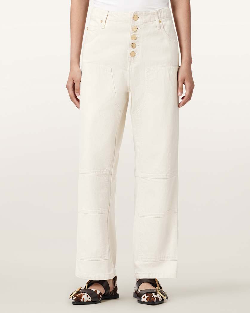 AllSaints Tay Carpenter Jeans Women's Ecru White Women's