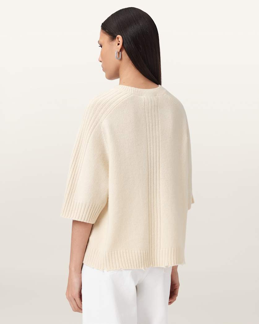 AllSaints Nix Cashmere Relaxed T Shirt Women's Chalk White Women's