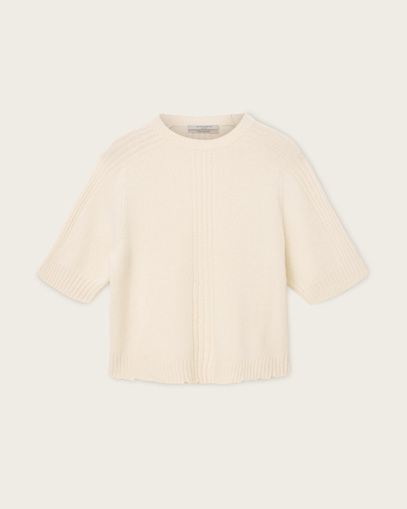 AllSaints Nix Cashmere Relaxed T Shirt Women's Chalk White Women's