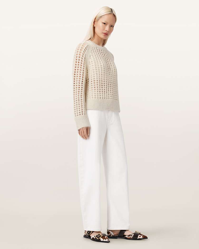 AllSaints Suniva Wool Sweater Women's Chalk White Women's