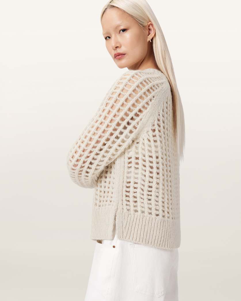 AllSaints Suniva Wool Sweater Women's Chalk White Women's