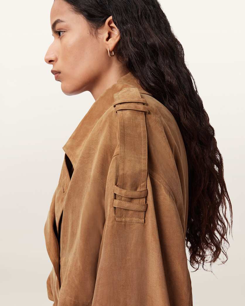 AllSaints Linnie Lightweight Trench Coat Women's Black Women's