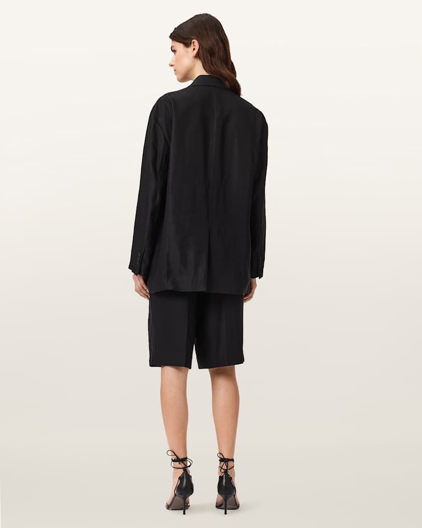 AllSaints Charley Relaxed Fit Pleated Shorts Women's Black Women's