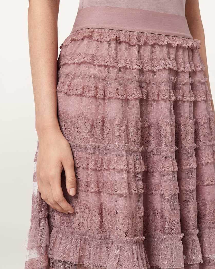 AllSaints Arlea Tulle Maxi Skirt Women's Antique White Women's