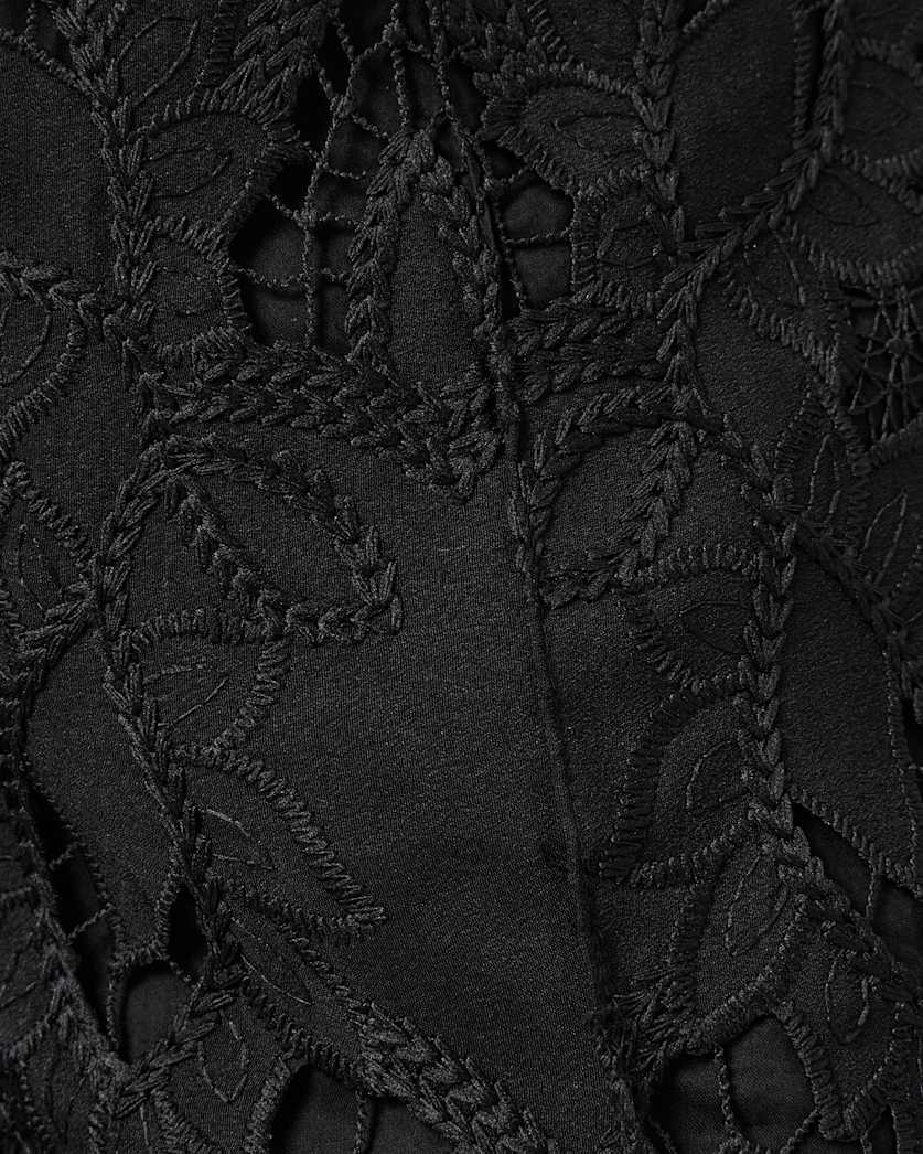 AllSaints Charli Embroidered Straight Fit Pants Women's Black Women's