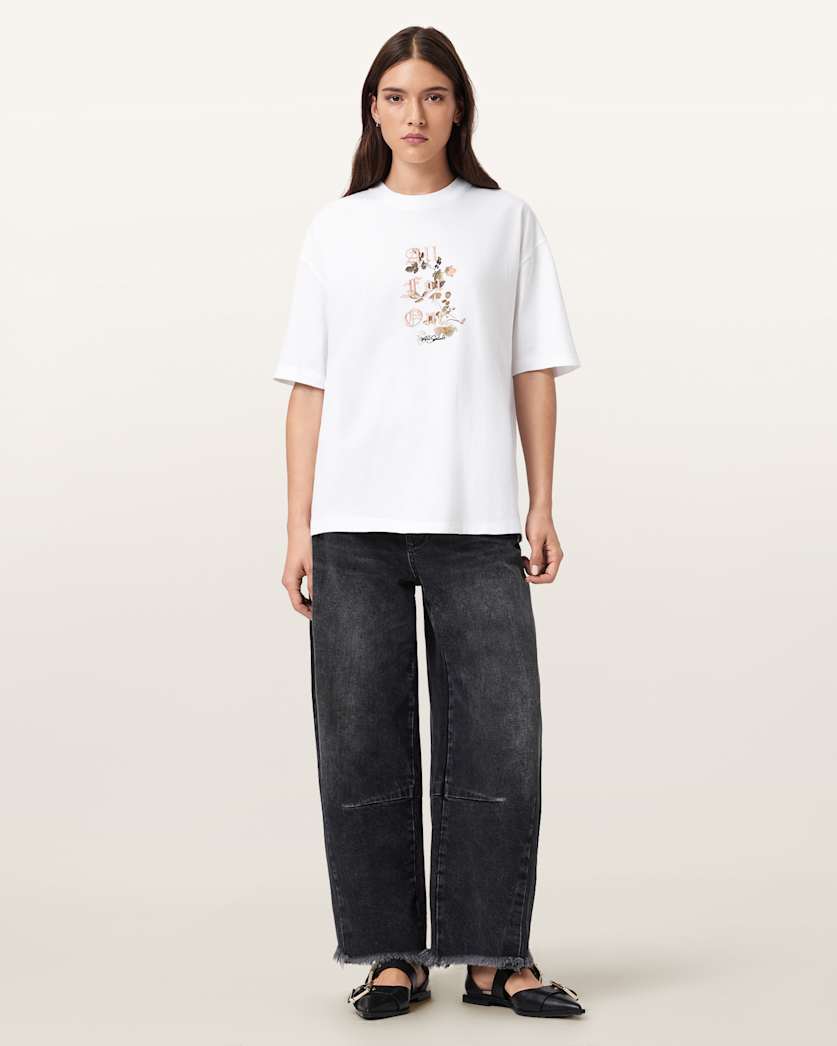 AllSaints Oneness Etta Oversized T Shirt Women's White Women's