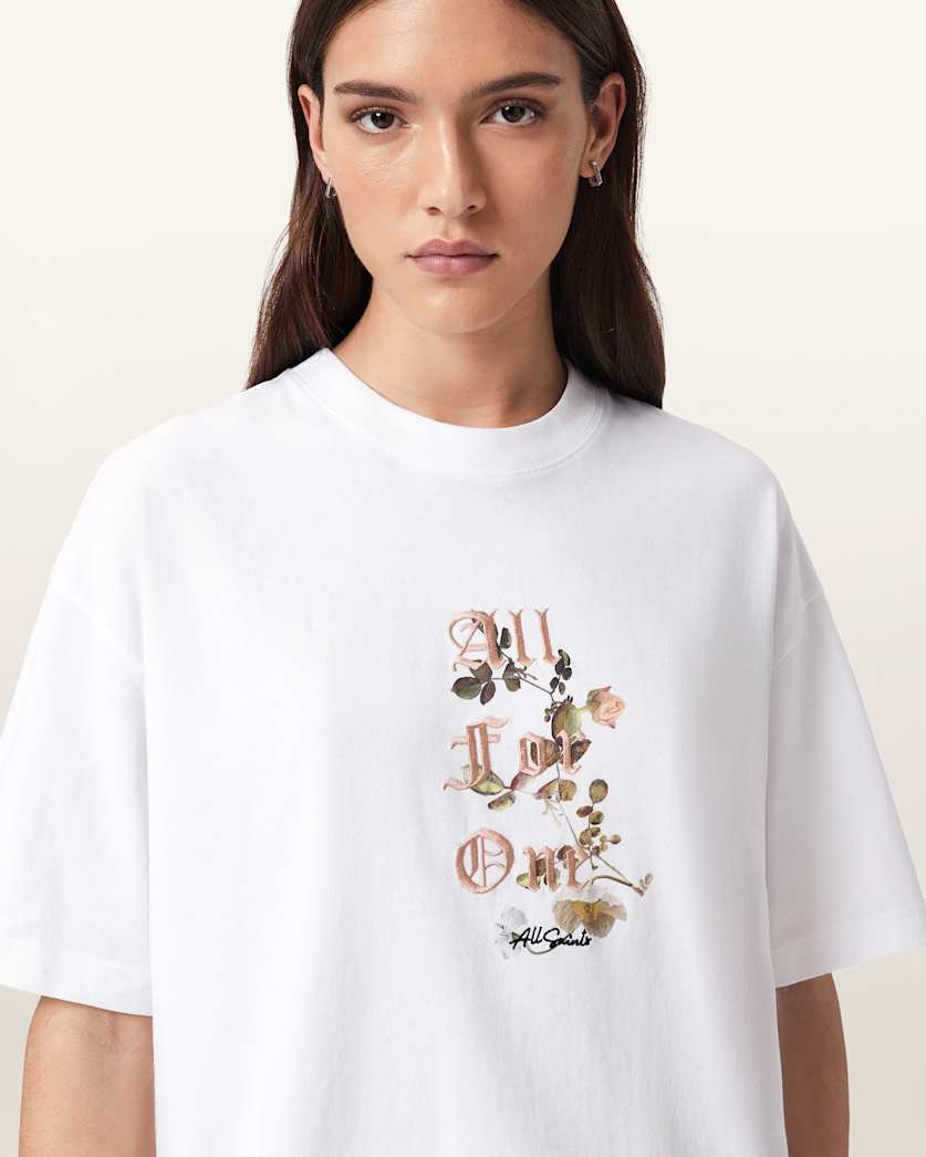 AllSaints Oneness Etta Oversized T Shirt Women's White Women's