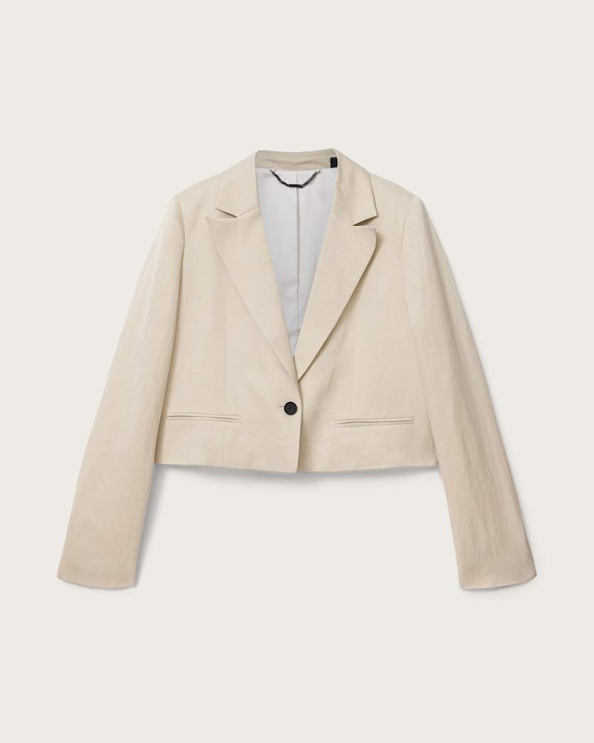 AllSaints Helena Single Breasted Cropped Blazer Women's Stone Women's