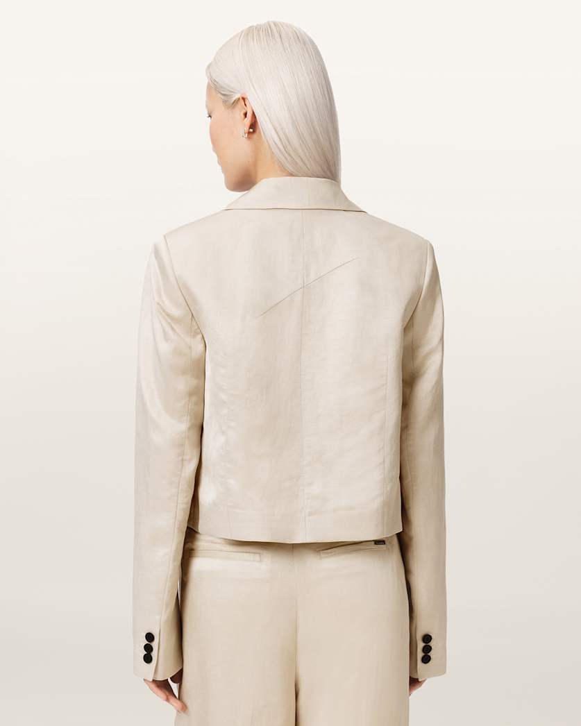 AllSaints Helena Single Breasted Cropped Blazer Women's Stone Women's