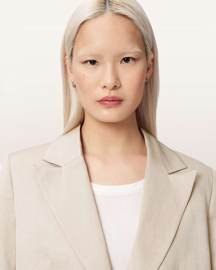 AllSaints Helena Single Breasted Cropped Blazer Women's Stone Women's