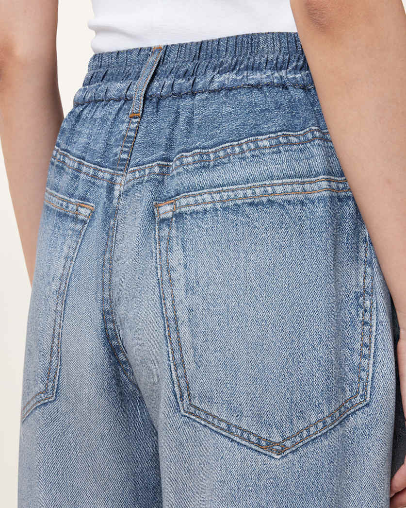 AllSaints Tyler Illusion Straight Leg Trousers Women's Mid Indigo Women's