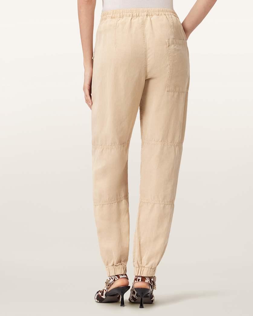 AllSaints Val Cargo Linen Blend Pants Women's Black Women's