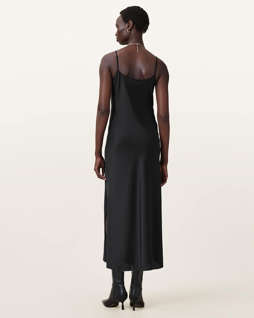 AllSaints Hadley Slim Fit Midi Dress Women's Bitter Brown Women's