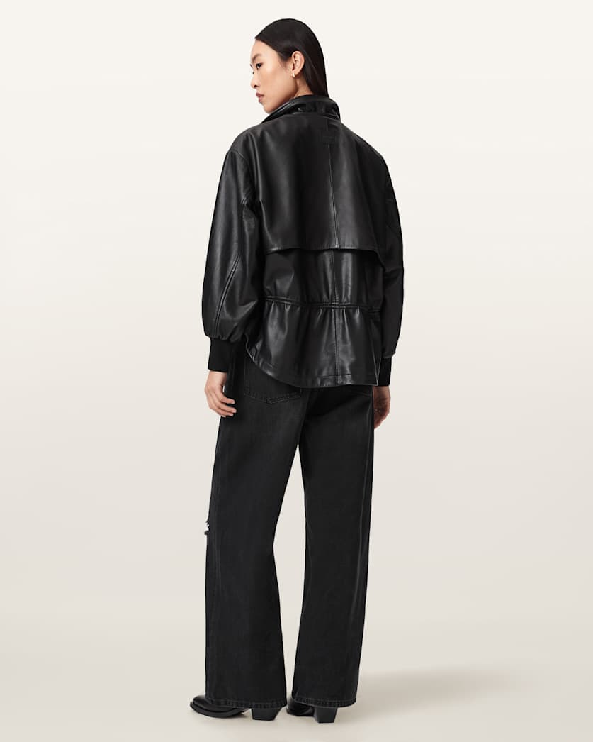 AllSaints Aki Mid Crossover Ripped Jeans Women's Destroy Black Women's
